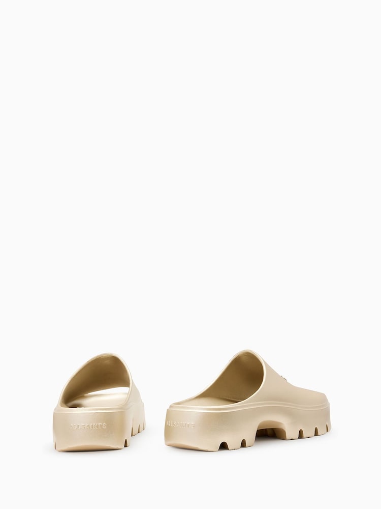AllSaints Yellow Eclipse Sliders - Image 3 of 5