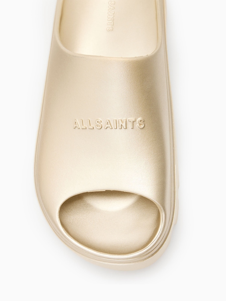 AllSaints Yellow Eclipse Sliders - Image 5 of 5