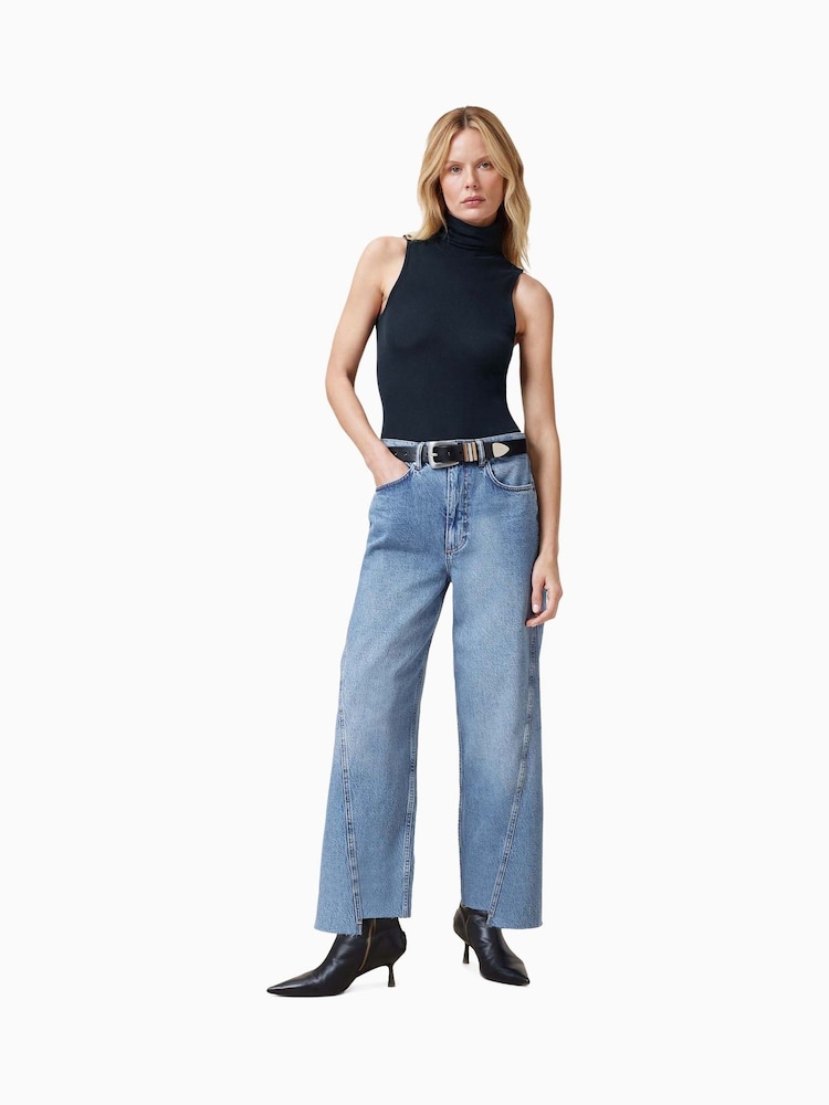 AllSaints Blue Bec Roll Neck Tank - Image 6 of 7