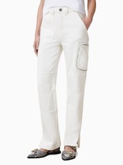 AllSaints White 100% Organic Cotton Florence Cargo Jeans - Image 2 of 8