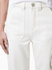 AllSaints White 100% Organic Cotton Florence Cargo Jeans - Image 3 of 8