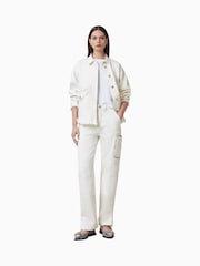 AllSaints White 100% Organic Cotton Florence Cargo Jeans - Image 4 of 8