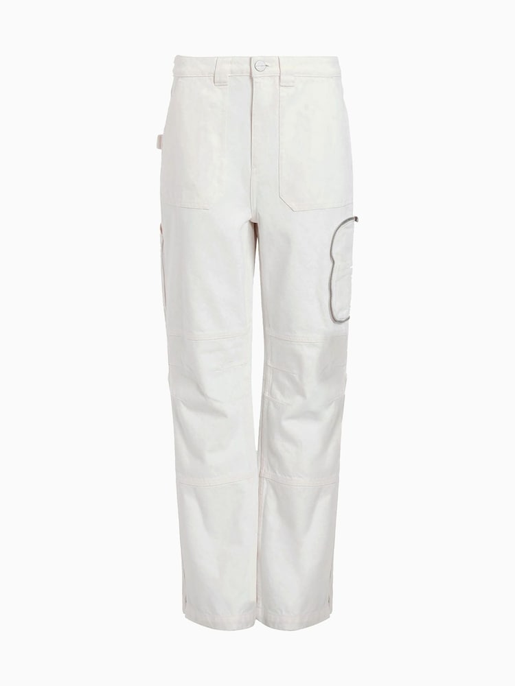AllSaints White 100% Organic Cotton Florence Cargo Jeans - Image 8 of 8