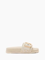 AllSaints White Ellie Stud Sliders - Image 1 of 7