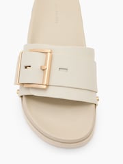 AllSaints White Ellie Stud Sliders - Image 3 of 7