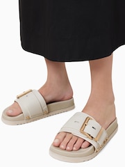 AllSaints White Ellie Stud Sliders - Image 4 of 7