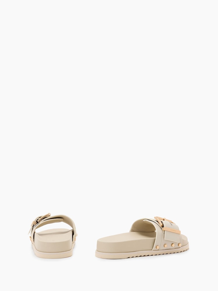 AllSaints White Ellie Stud Sliders - Image 7 of 7