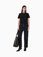 AllSaints Black Lisa 100% Organic Cotton T-Shirt - Image 1 of 7