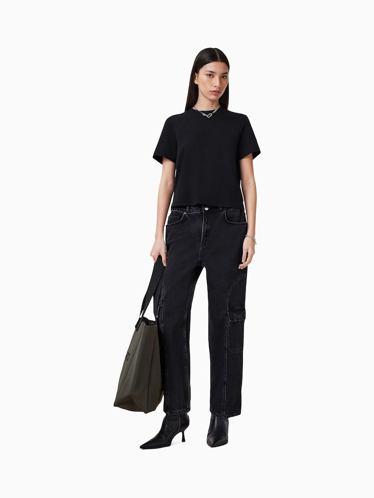AllSaints Black Lisa 100% Organic Cotton T-Shirt - Image 1 of 7