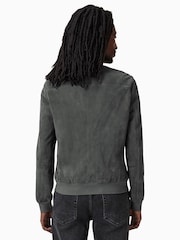 AllSaints Grey Kemble Suede Bomber Jacket - Image 5 of 6