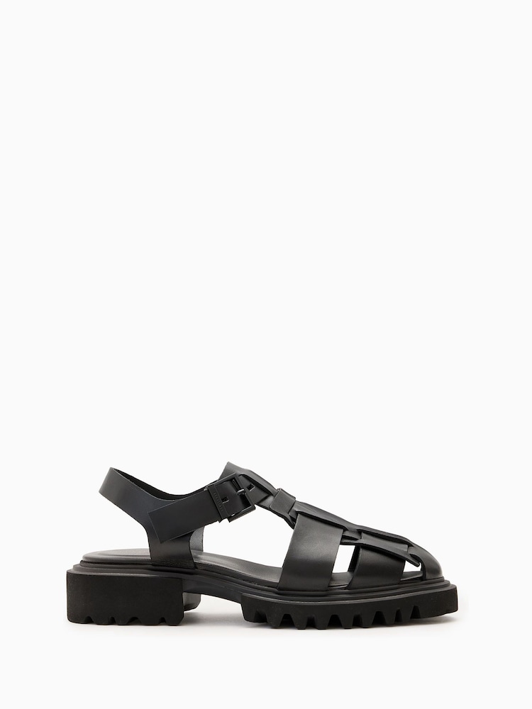 AllSaints Black Tess Sandals - Image 1 of 5
