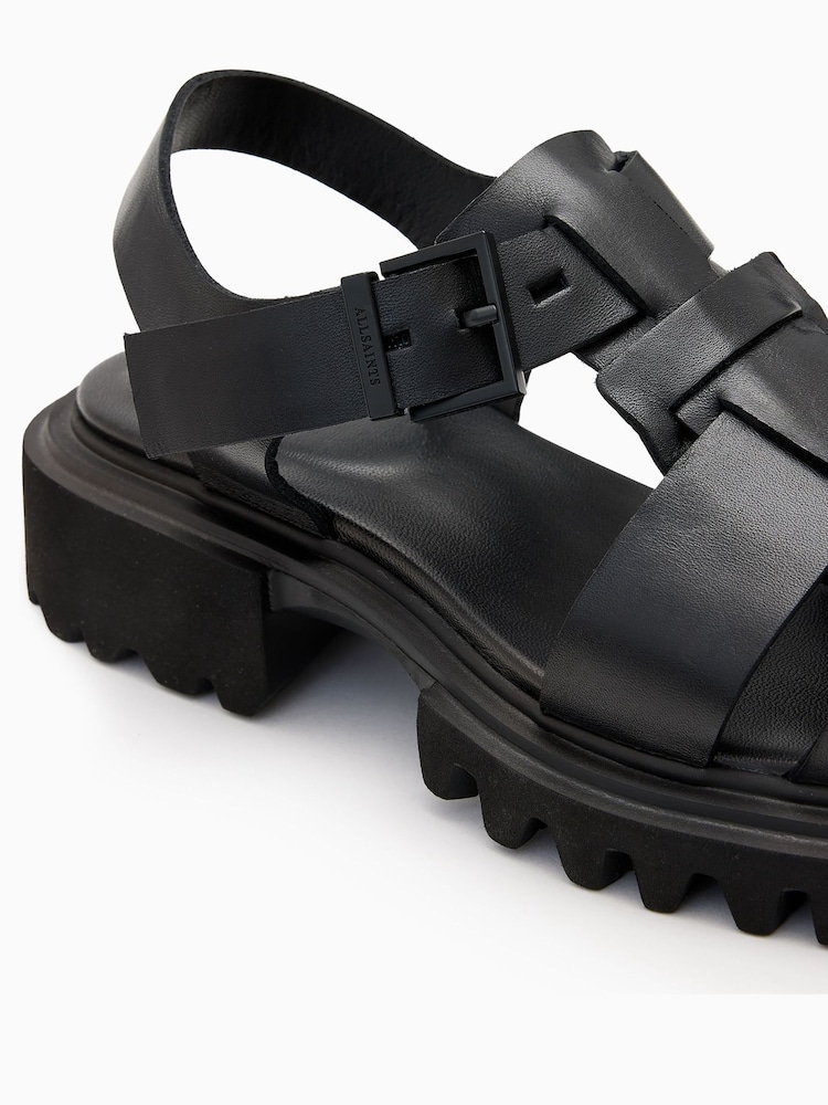 AllSaints Black Tess Sandals - Image 4 of 5