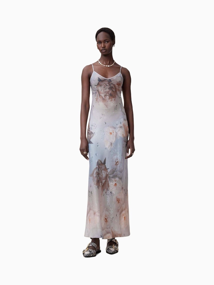 AllSaints Blue Bryony Maxi Dress - Image 1 of 6