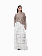 AllSaints White Lizi Lace Maxi Skirt - Image 1 of 8