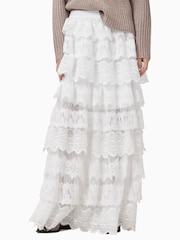 AllSaints White Lizi Lace Maxi Skirt - Image 2 of 8