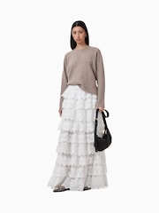 AllSaints White Lizi Lace Maxi Skirt - Image 4 of 8