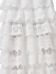AllSaints White Lizi Lace Maxi Skirt - Image 5 of 8