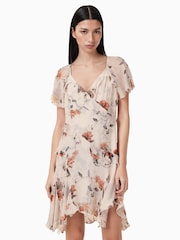 AllSaints White Darma Dress - Image 1 of 7