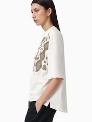 AllSaints White Flow 100% Organic Cotton Amelie T-Shirt - Image 4 of 7
