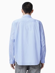 AllSaints Blue Marcel Long Sleeve 100% Cotton Shirt - Image 2 of 7