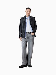 AllSaints Blue Marcel Long Sleeve 100% Cotton Shirt - Image 5 of 7