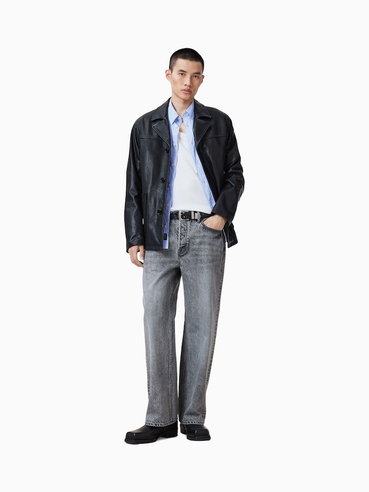 Buy AllSaints Blue Marcel Long Sleeve 100% Cotton Shirt from the