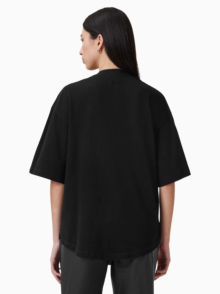 Negro - AllSaints Flow 100% Organic Cotton Amelie T-Shirt - Imagen 2 de 6