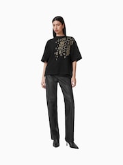 Negro - AllSaints Flow 100% Organic Cotton Amelie T-Shirt - Imagen 3 de 6