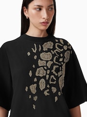 Negro - AllSaints Flow 100% Organic Cotton Amelie T-Shirt - Imagen 4 de 6