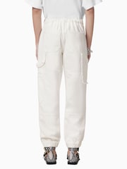 AllSaints White Mila 100% Organic Cotton Fray Trousers - Image 4 of 7