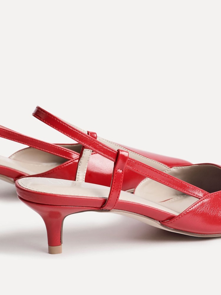 Linzi Red Refined Slingback Court Heels - Image 4 of 5