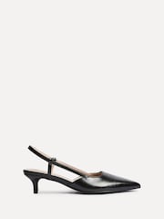 Linzi Black Refined Slingback Court Heels - Image 2 of 5