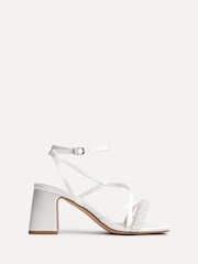 Linzi Cream Promise Wide Fit Strappy Heeled Sandals With Pearl Detailing - Image 2 of 5