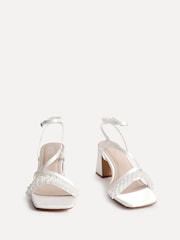 Linzi Cream Promise Wide Fit Strappy Heeled Sandals With Pearl Detailing - Image 3 of 5