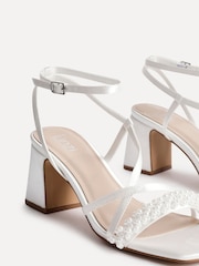 Linzi Cream Promise Wide Fit Strappy Heeled Sandals With Pearl Detailing - Image 5 of 5