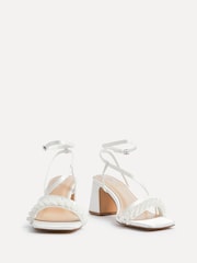 Linzi Cream Promise Wide Fit Strappy Heeled Sandals With Pearl Detailing - Image 6 of 7