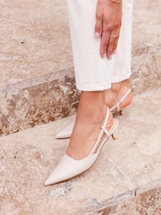 Linzi Nude Refined Slingback Court Heels - Image 1 of 5