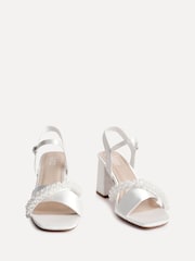Linzi Cream Devotion Wide Fit Block Heels With Pearl Embellished Strap - Image 3 of 5