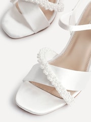 Linzi Cream Devotion Wide Fit Block Heels With Pearl Embellished Strap - Image 5 of 5