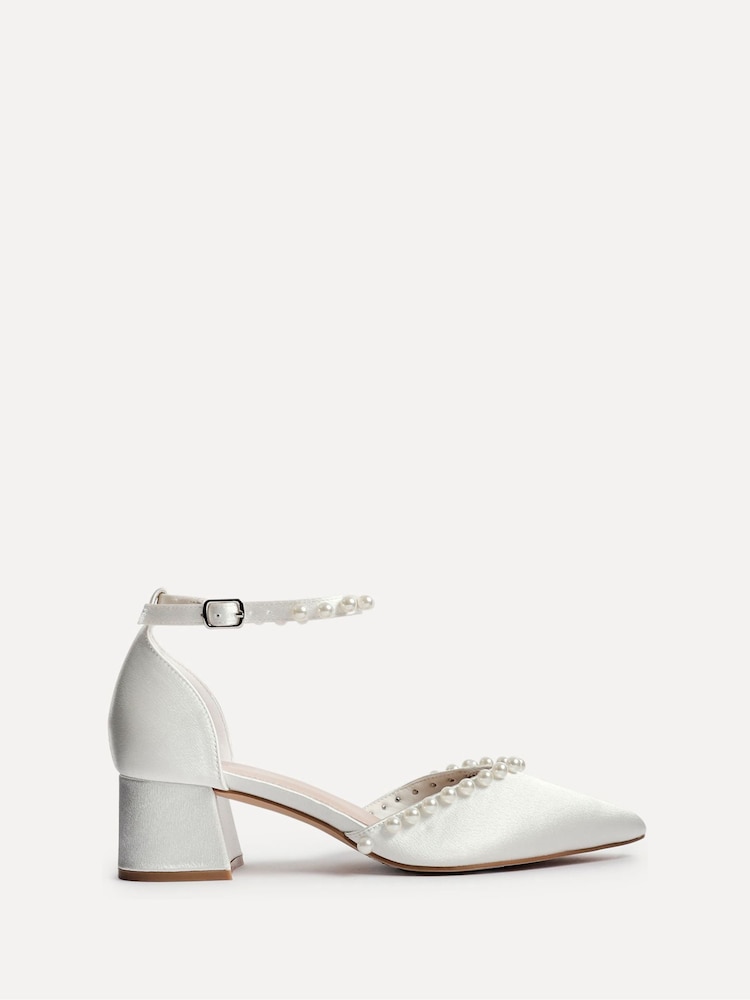 Linzi Cream Swan Court Heels With Pearl Details - Image 2 of 5