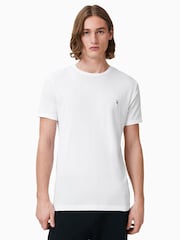 AllSaints White/Brown/Green 100% Organic Cotton Tonic Crew T-Shirt 3 Pack - Image 3 of 7