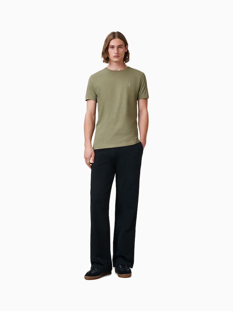 AllSaints White/Brown/Green 100% Organic Cotton Tonic Crew T-Shirt 3 Pack - Image 7 of 7