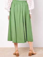 Apricot Green Pleated Full Super A-Line Skirt - Image 2 of 4