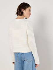 Apricot Cream Waffle Two Pocket Cardigan - Image 3 of 6