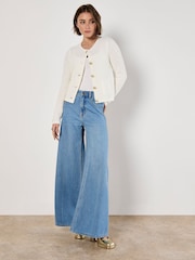 Apricot Cream Waffle Two Pocket Cardigan - Image 6 of 6
