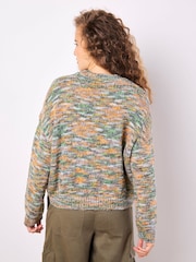 Apricot Green Space Dye Crew Neck Boxy Jumper - Image 3 of 4