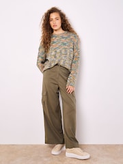 Apricot Green Space Dye Crew Neck Boxy Jumper - Image 4 of 4