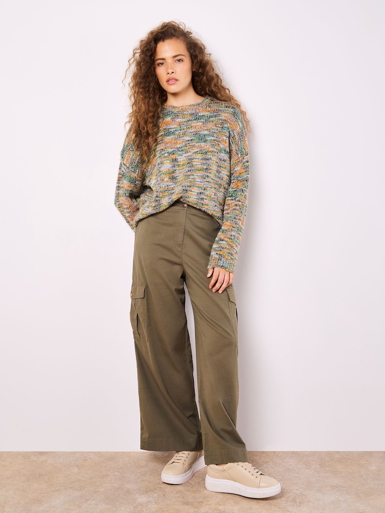 Apricot Green Space Dye Crew Neck Boxy Jumper - Image 4 of 4