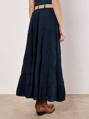 Apricot Blue Multi Tier Slub Shimmer Skirt - Image 3 of 5