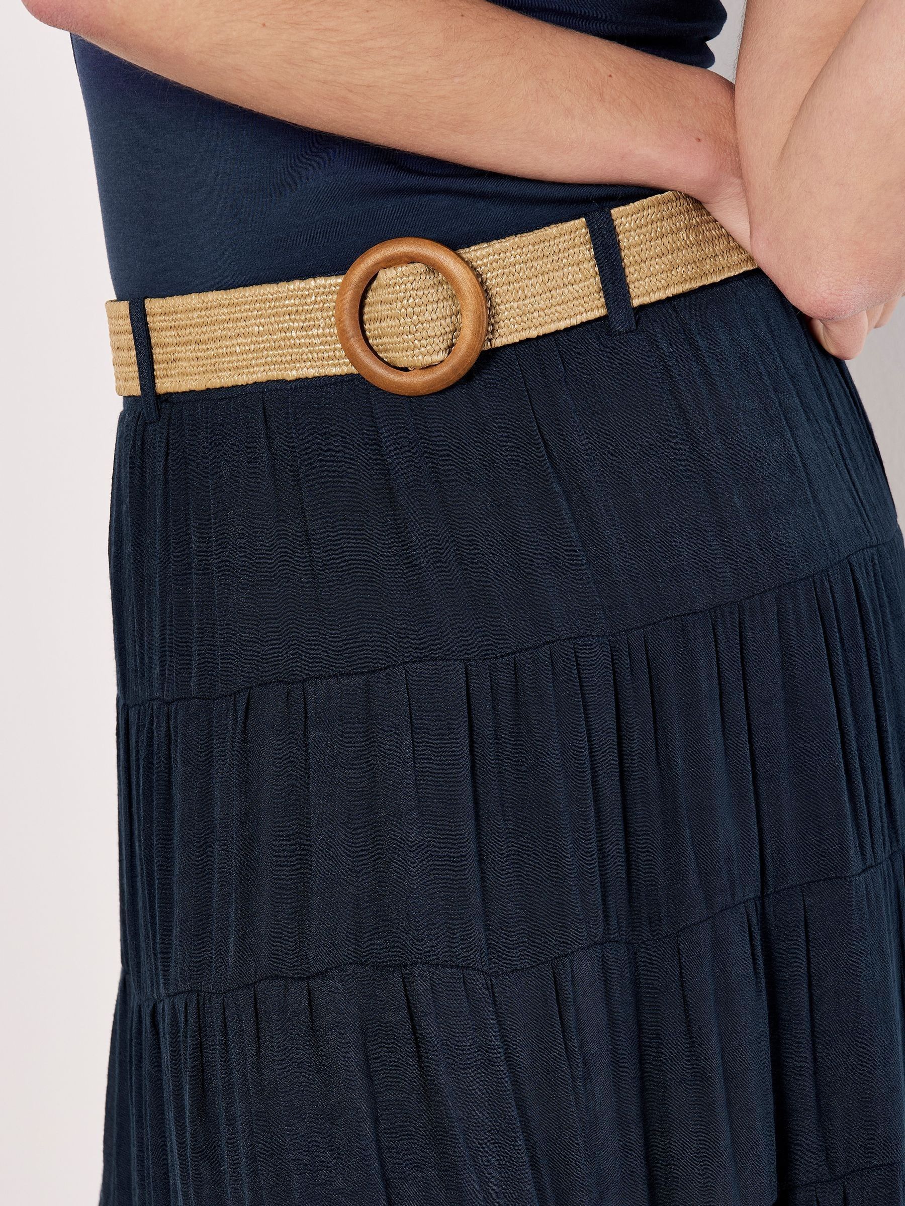 Buy Apricot Blue Multi Tier Slub Shimmer Skirt from Next India